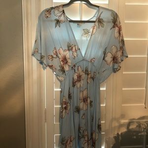 Long turquoise floral dress